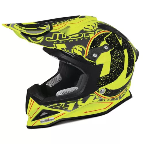 Just1 J12 Carbon MX Helmet Stamp Fluo Yellow FREE 1 YEAR Returns, FREE UK Delivery | ThrottleChimp