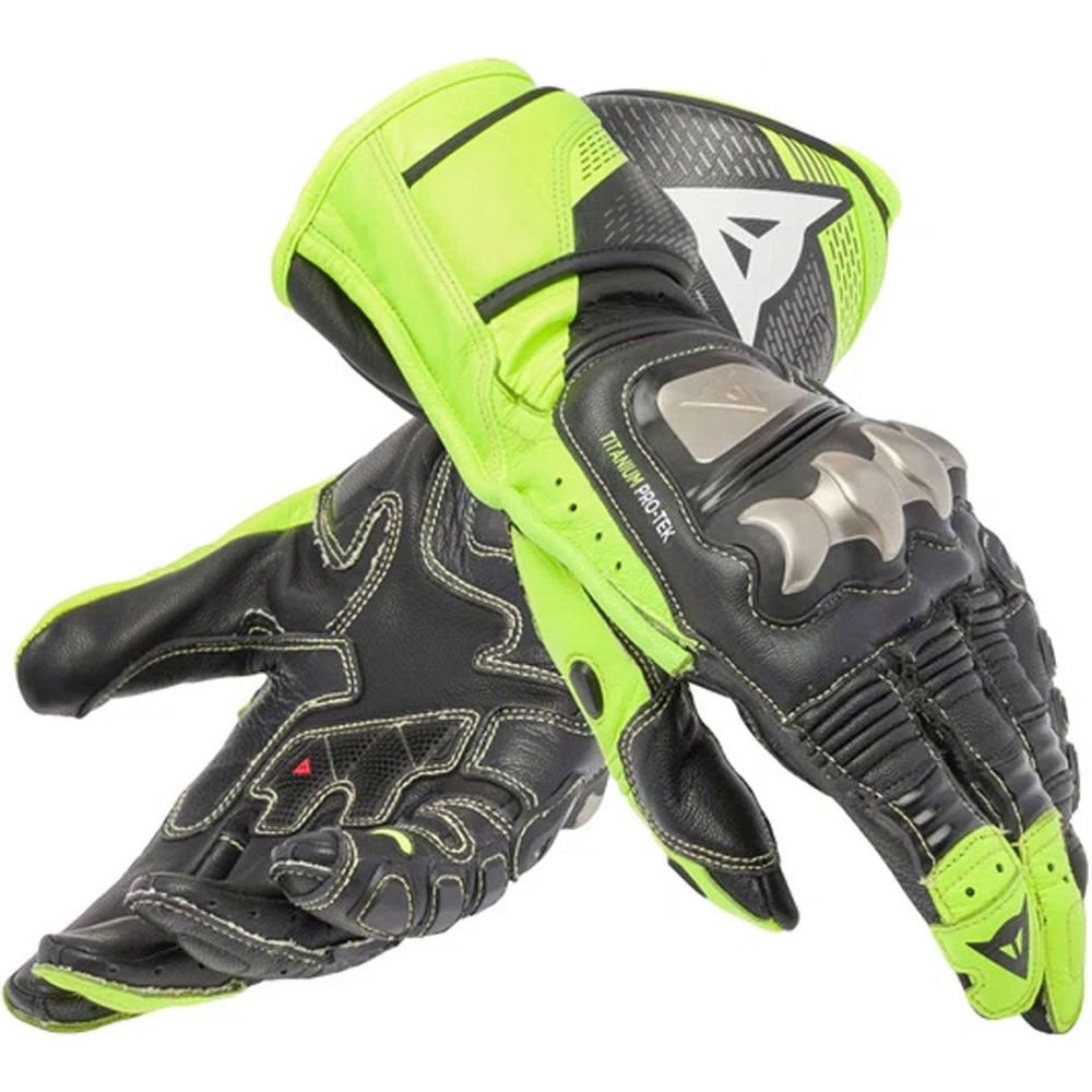 Dainese Full Metal 7 Leather Gloves Black / Fluo Yellow FREE 1 YEAR Returns, FREE UK Delivery | ThrottleChimp