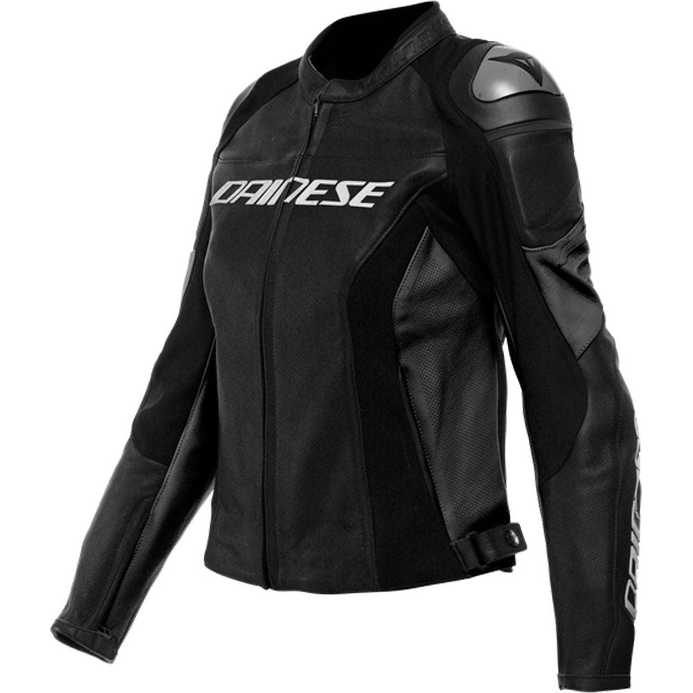 Dainese Racing 4 Ladies Perforated Leather Jacket Black / Black