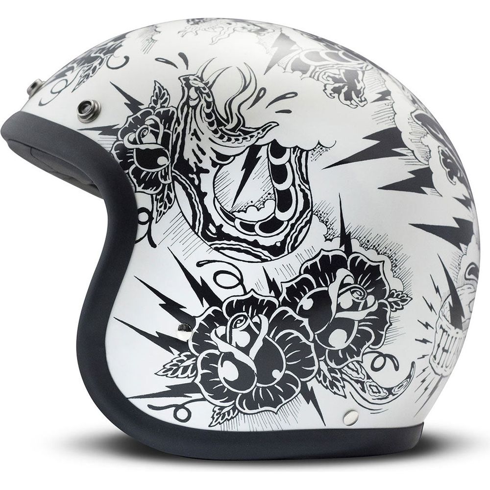 DMD Vintage Standard Open Face Helmet Thunderstruck FREE 1 YEAR Returns, FREE UK Delivery | ThrottleChimp