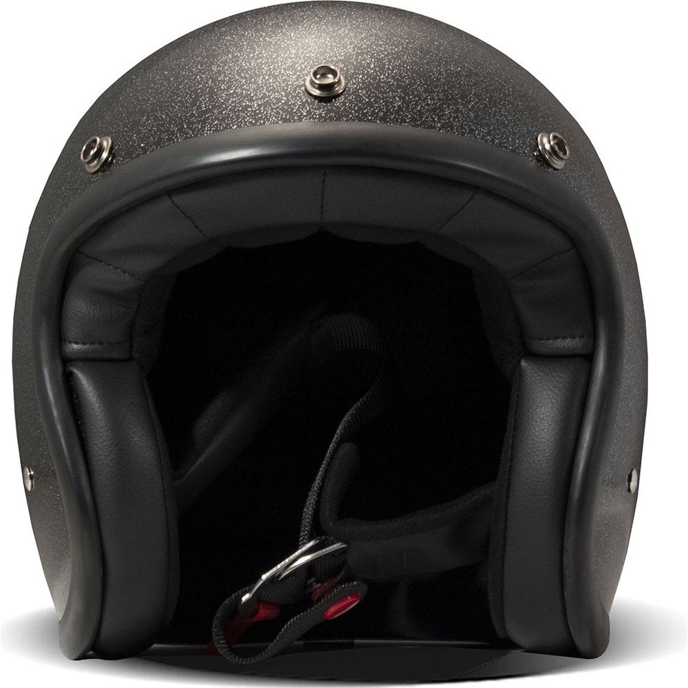 DMD Vintage Standard Open Face Helmet Glitter Black FREE 1 YEAR Returns, FREE UK Delivery | ThrottleChimp