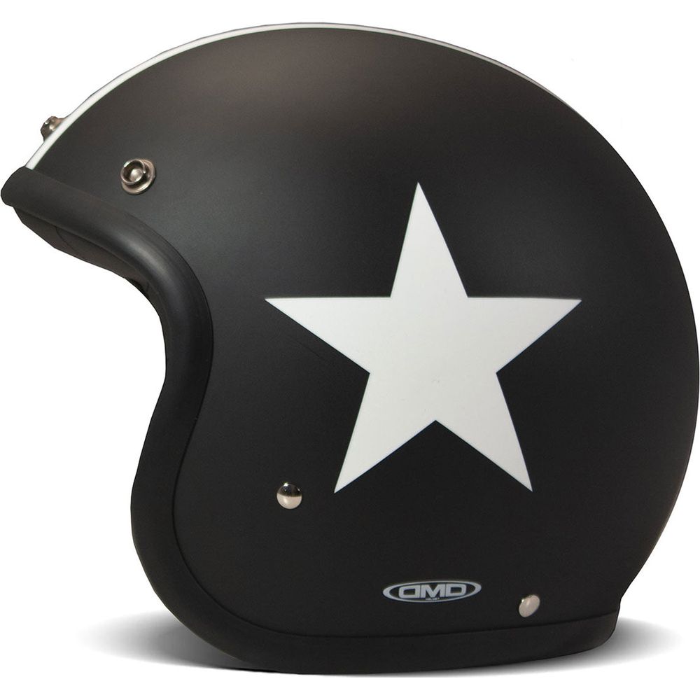 DMD Vintage Standard Open Face Helmet Star Black FREE 1 YEAR Returns, FREE UK Delivery | ThrottleChimp
