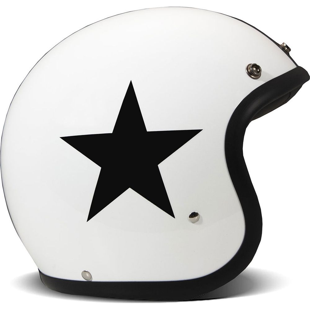 DMD Vintage Standard Open Face Helmet Star White FREE 1 YEAR Returns, FREE UK Delivery | ThrottleChimp