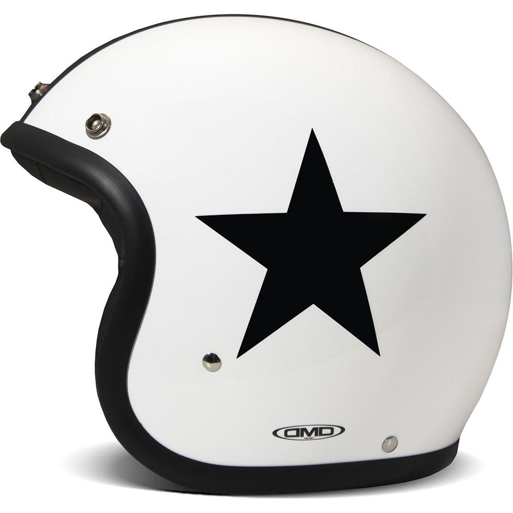 DMD Vintage Standard Open Face Helmet Star White FREE 1 YEAR Returns, FREE UK Delivery | ThrottleChimp