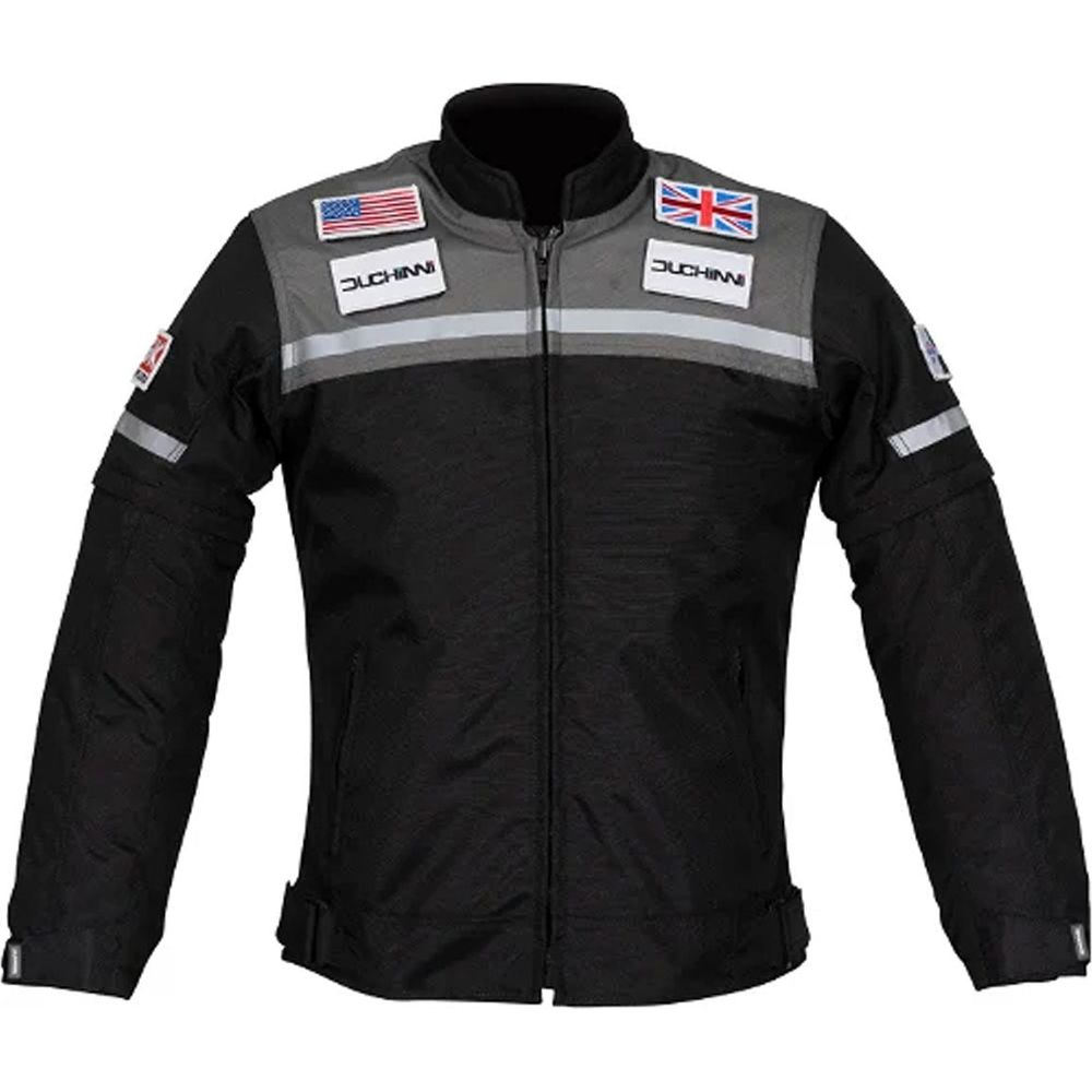 Duchinni Grid Kids Textile Jacket Black / Gunmetal FREE 1 YEAR Returns, FREE UK Delivery | ThrottleChimp