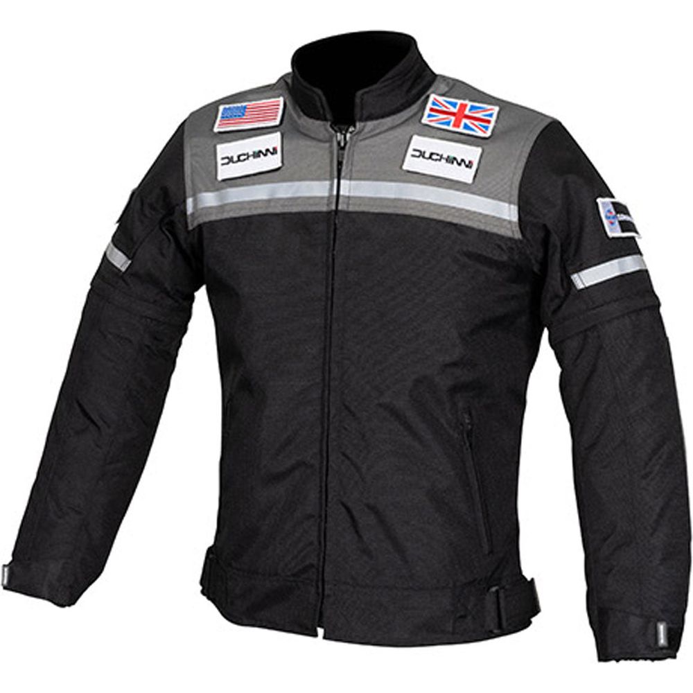 Duchinni Grid Kids Textile Jacket Black / Gunmetal FREE 1 YEAR Returns, FREE UK Delivery | ThrottleChimp