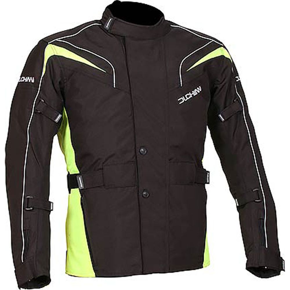 Duchinni Hurricane Textile Jacket Black / Neon FREE 1 YEAR Returns, FREE UK Delivery | ThrottleChimp