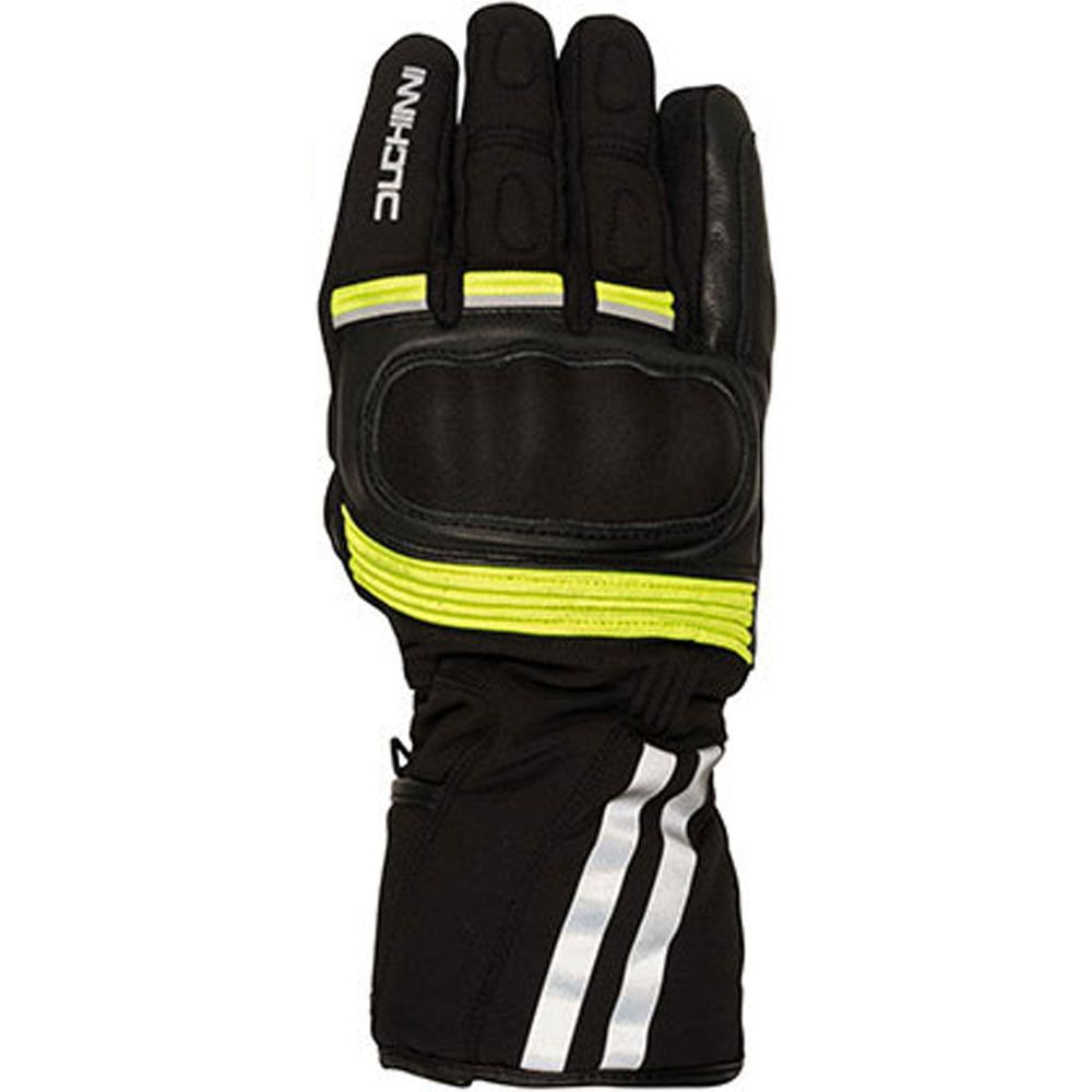 Duchinni Yukon 2.0 Leather / Textile Gloves Black / Neon FREE 1 YEAR Returns, FREE UK Delivery | ThrottleChimp