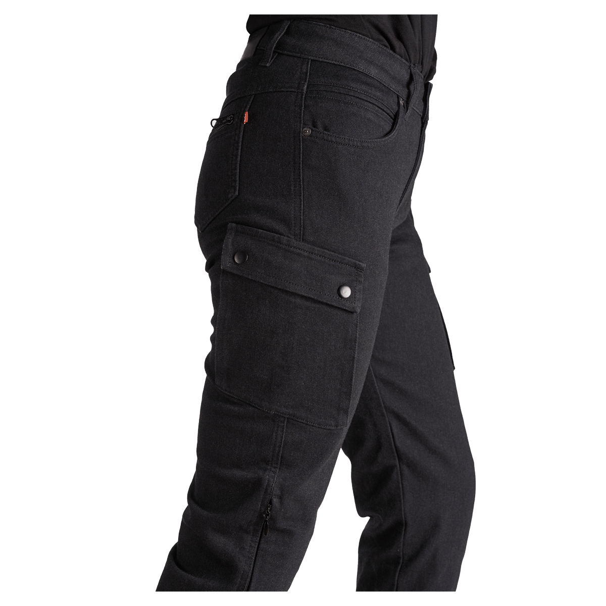 Pando Moto Mila Ladies Cargo Jeans Black FREE 1 YEAR Returns, FREE UK Delivery | ThrottleChimp
