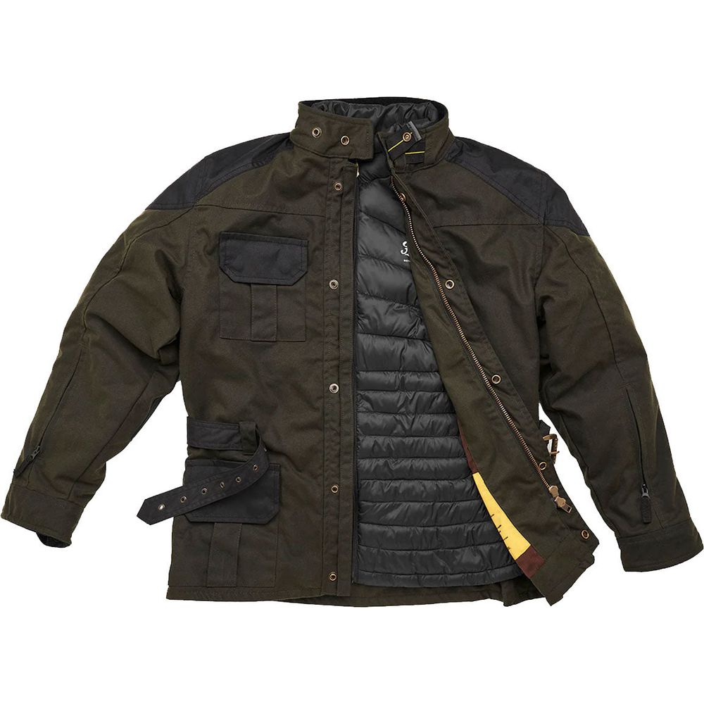 Fuel Bunker Waxed Cotton Jacket Green FREE 1 YEAR Returns, FREE UK Delivery | ThrottleChimp