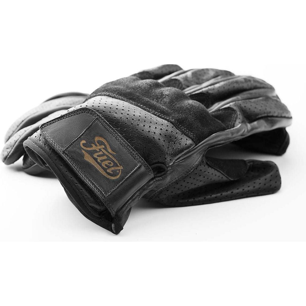 Fuel Rodeo Leather Gloves Black FREE 1 YEAR Returns, FREE UK Delivery | ThrottleChimp