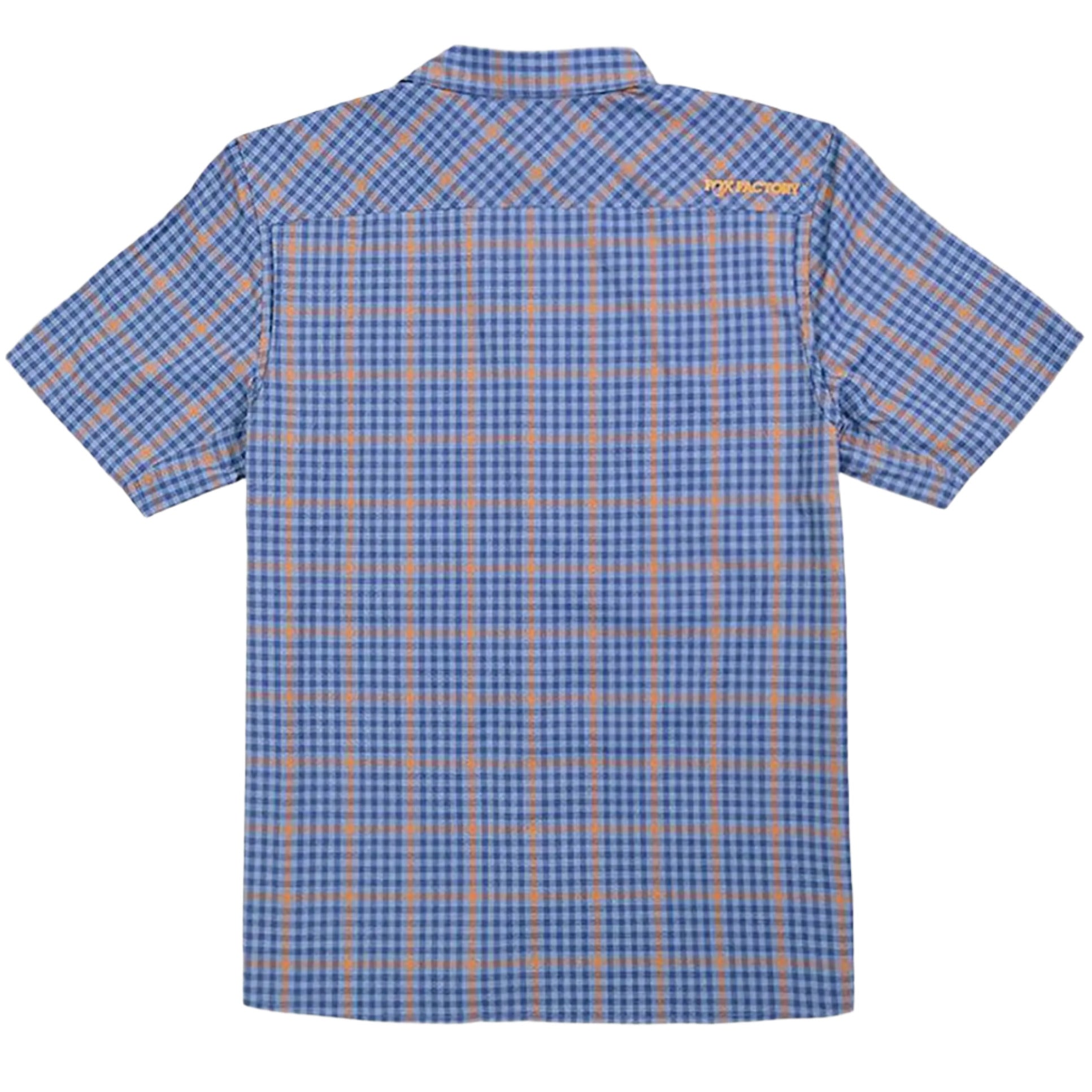 FOX Shop Cycle Shirt Orange / Blue Plaid - FREE 1 YEAR Returns, FREE UK Shipping | ThrottleChimp