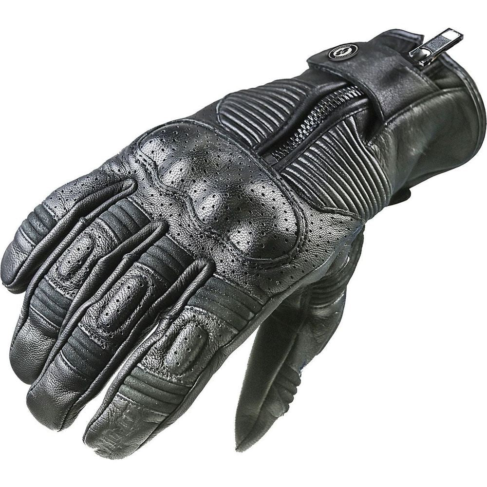 Garibaldi Smoke Vintage Leather Gloves Black