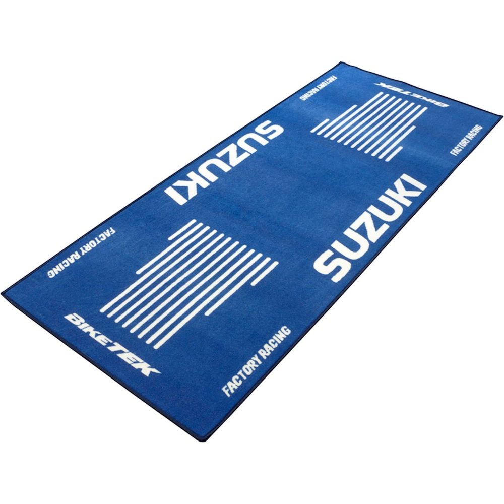 BikeTek Series 3 Suzuki Logo Garage Mat Blue FREE 1 YEAR Returns, FREE UK Delivery | ThrottleChimp