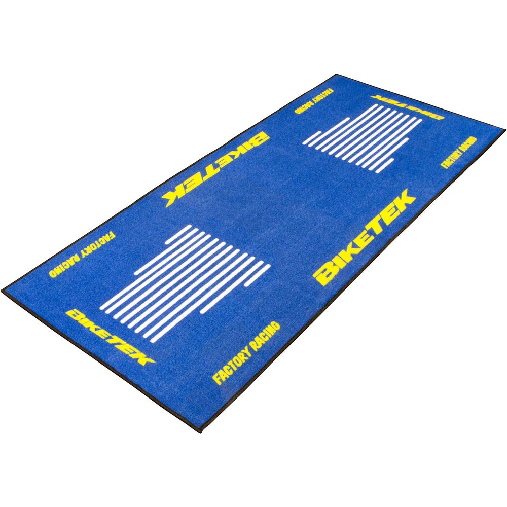 BikeTek Series 3 Blue White Yellow Garage Mat Blue FREE 1 YEAR Returns, FREE UK Delivery | ThrottleChimp