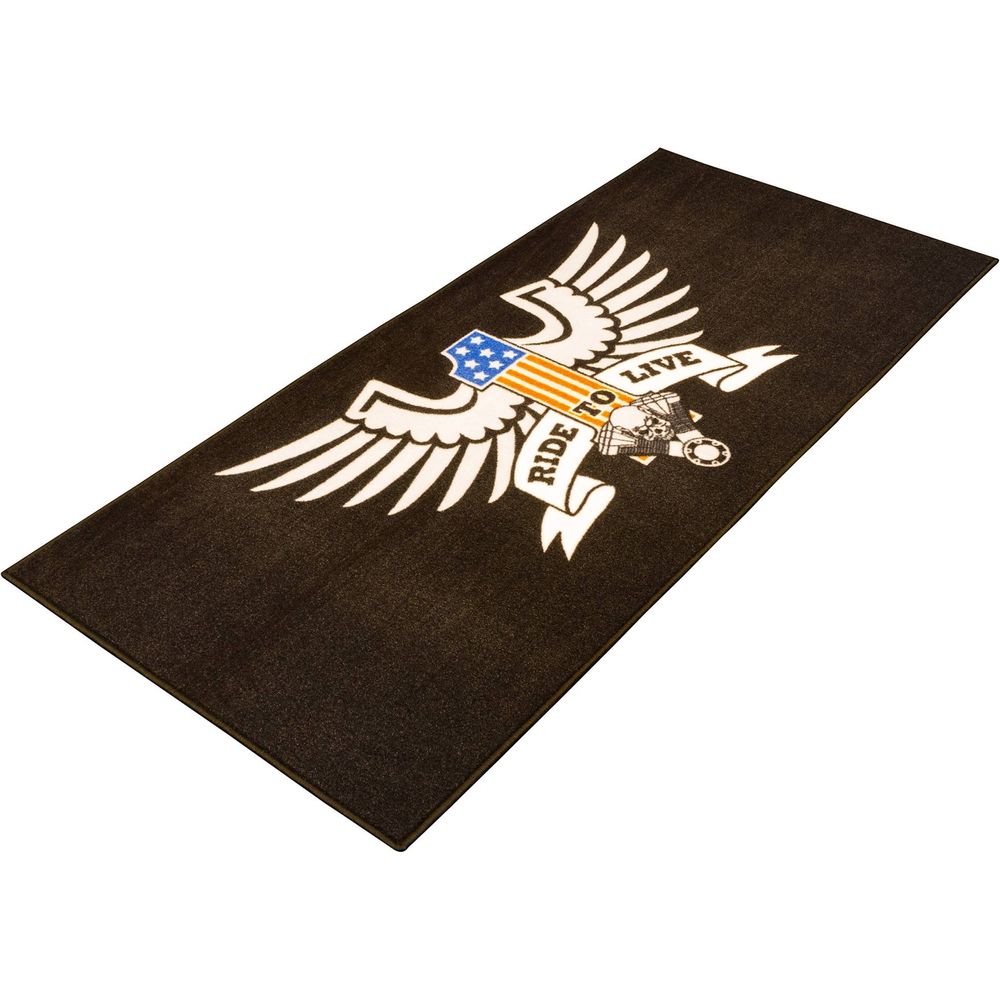 BikeTek Series 3 American Eagle Live To Ride Garage Mat Black FREE 1 YEAR Returns, FREE UK Delivery | ThrottleChimp