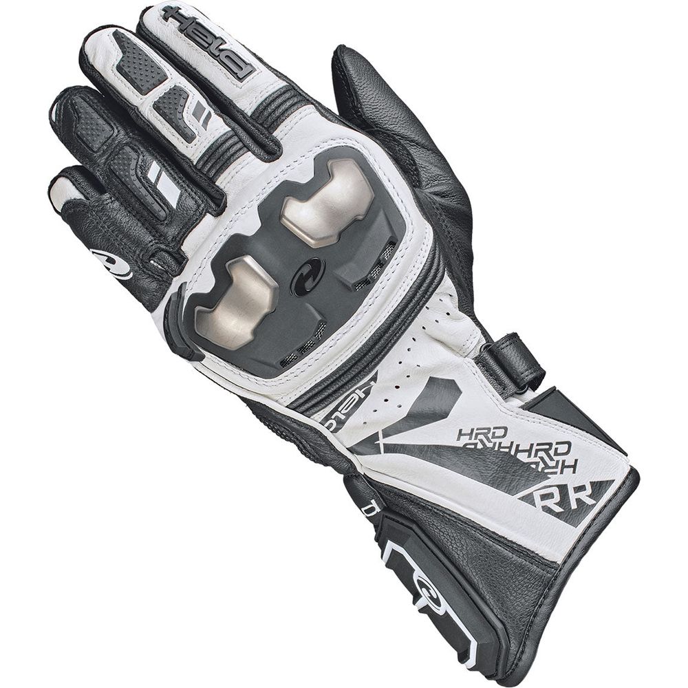 Held Akira RR Leather Gloves Black / White FREE 1 YEAR Returns, FREE UK Delivery | ThrottleChimp