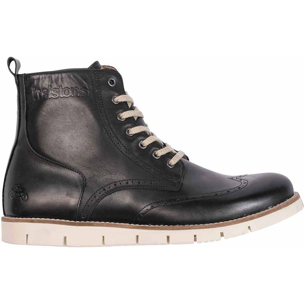 Helstons Holey Leather Boots Aniline Black FREE 1 YEAR Returns, FREE UK Delivery | ThrottleChimp