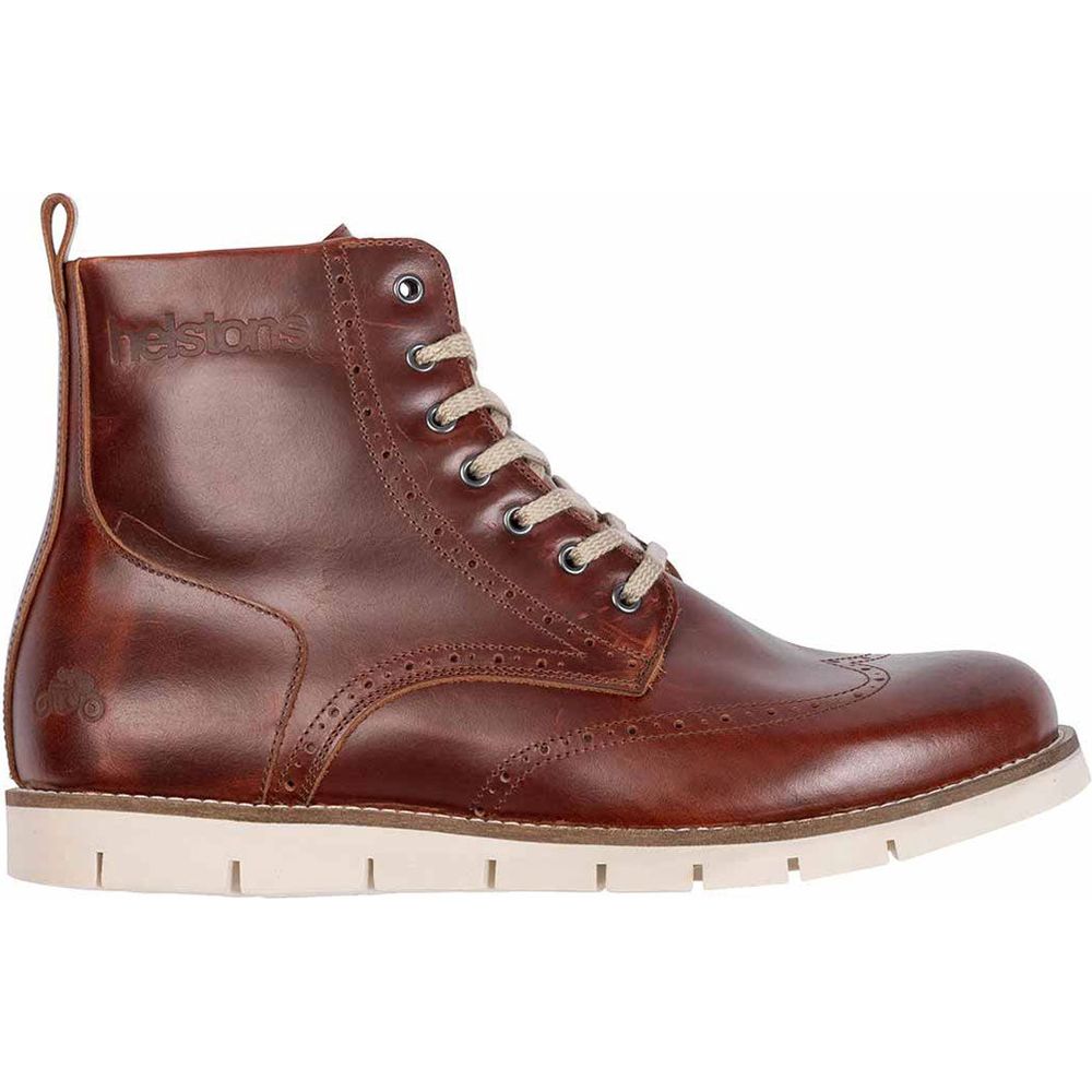 Helstons Holey Leather Boots Aniline Brown FREE 1 YEAR Returns, FREE UK Delivery | ThrottleChimp