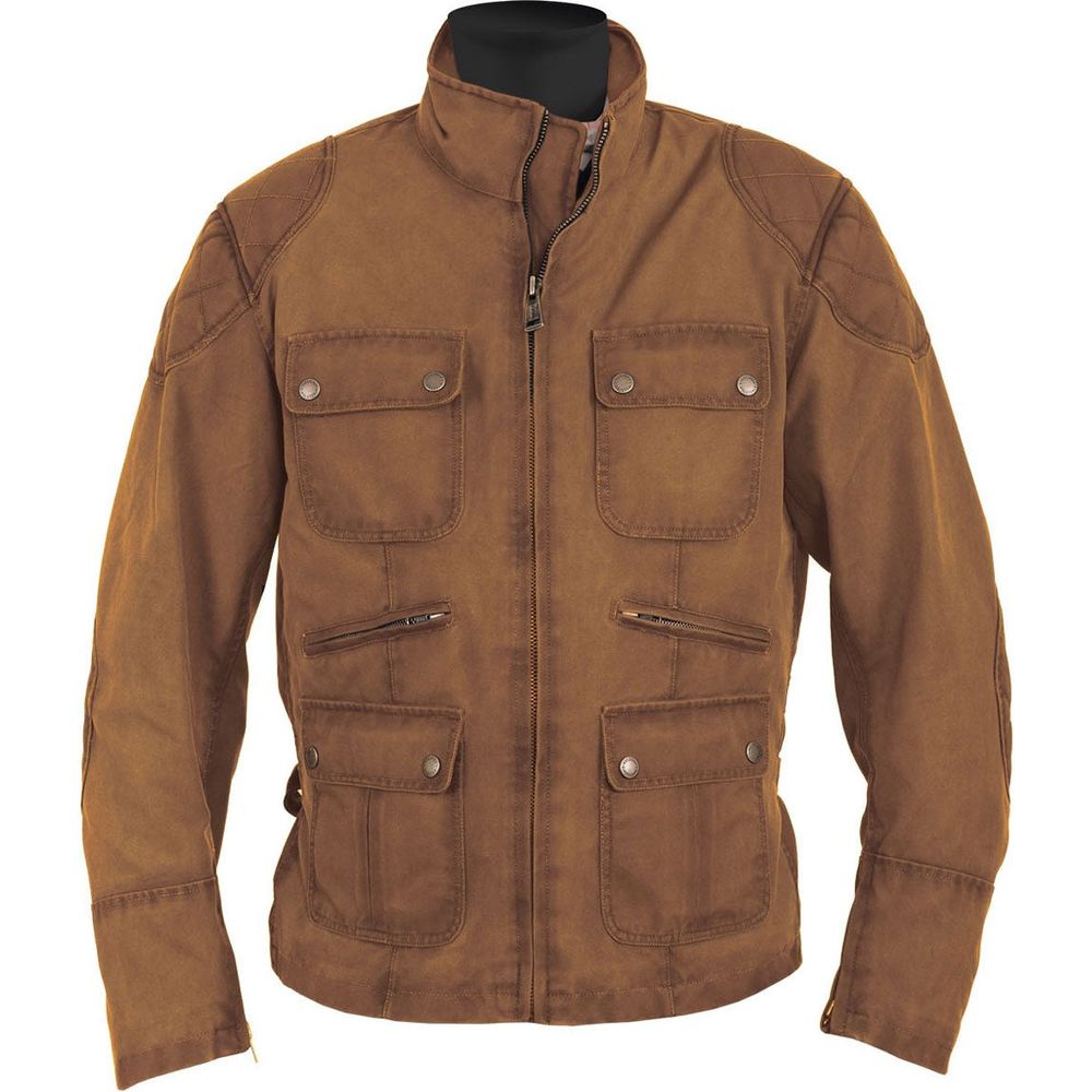 Helstons Hunt Waxed Cotton Textile Jacket Oak FREE 1 YEAR Returns, FREE UK Delivery | ThrottleChimp