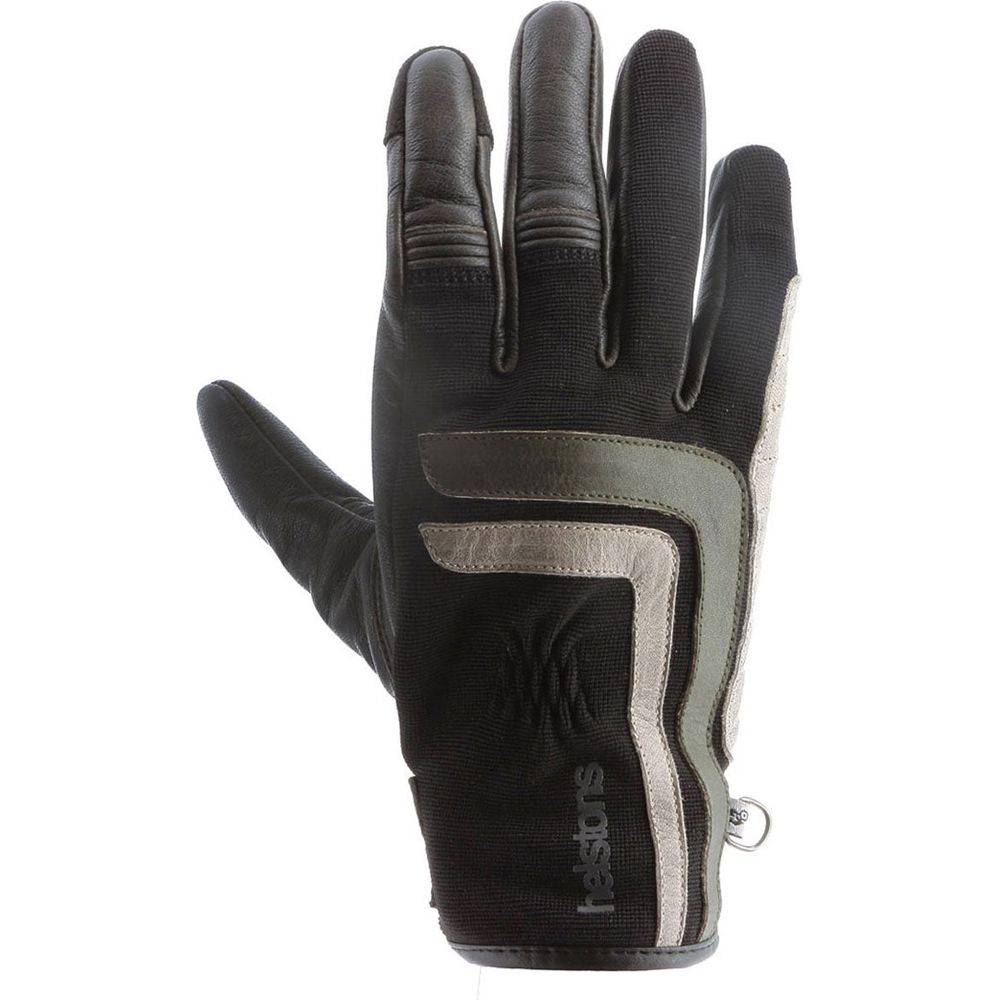 Helstons Jeff 4Ways Summer Leather Gloves Black / Khaki / Beige FREE 1 YEAR Returns, FREE UK Delivery | ThrottleChimp