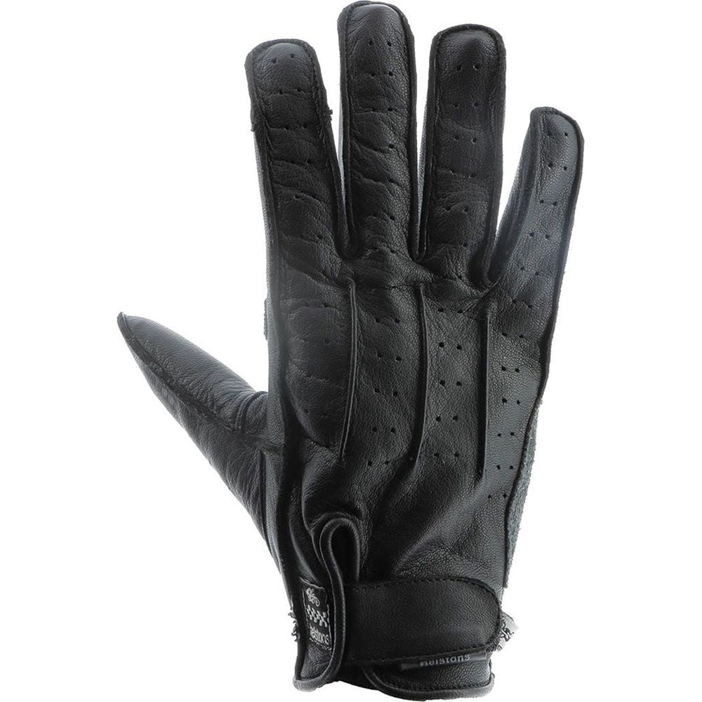 Helstons Oscar Summer Perforated Leather Gloves Black / Grey FREE 1 YEAR Returns, FREE UK Delivery | ThrottleChimp