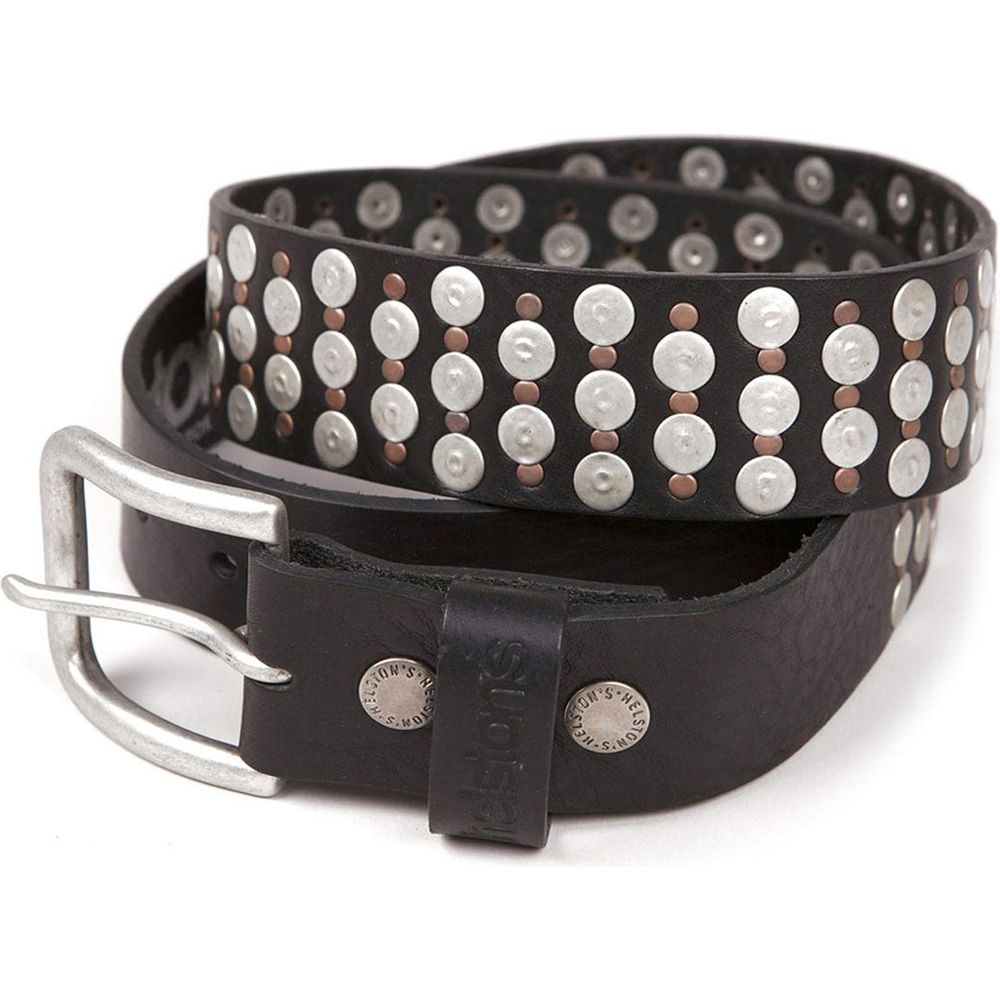 Helstons Studded Leather Belt Black FREE 1 YEAR Returns, FREE UK Delivery | ThrottleChimp