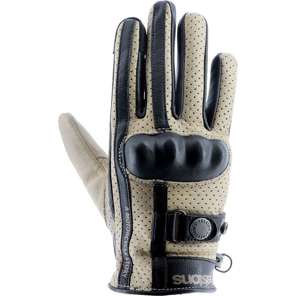 Helstons Tinta Air Summer Ladies Leather Gloves Beige / Black FREE 1 YEAR Returns, FREE UK Delivery | ThrottleChimp