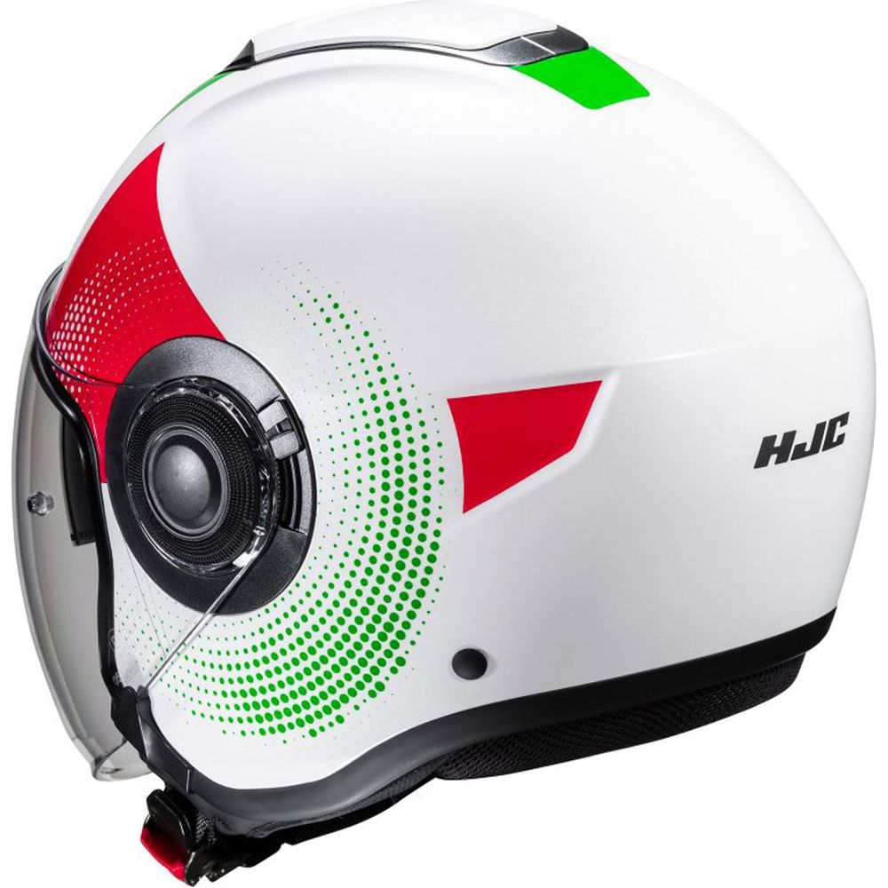 HJC I40N Pyle Open Face Helmet MC41 Green / White / Red FREE 1 YEAR Returns, FREE UK Delivery | ThrottleChimp