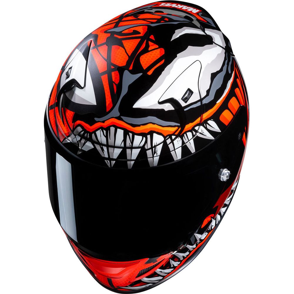 HJC RPHA 12 Maximized Venom Marvel Full Face Helmet MC1SF Black / Red FREE 1 YEAR Returns, FREE UK Delivery | ThrottleChimp