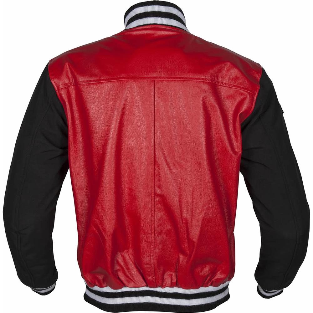 Spada Campus Leather Jacket Red / Black FREE 1 YEAR Returns, FREE UK Delivery | ThrottleChimp