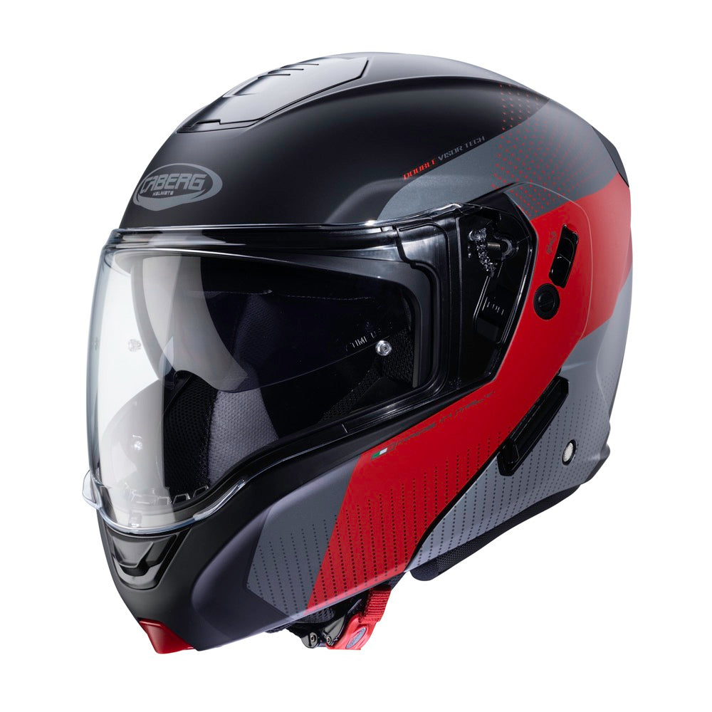 Caberg Horus Scout Flip-Up Helmet Matt Black / Red FREE 1 YEAR Returns, FREE UK Delivery | ThrottleChimp