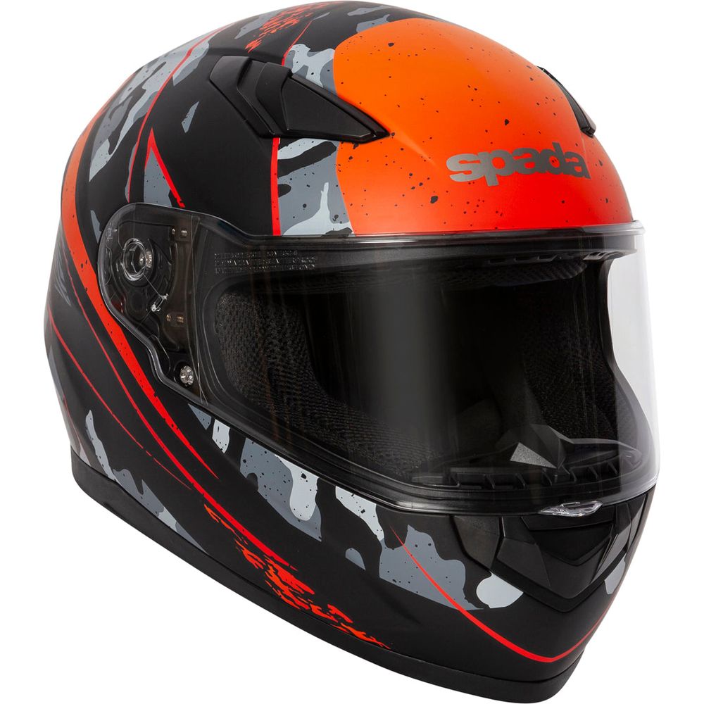 Spada Raiden Full Face Helmet Camo Orange FREE 1 YEAR Returns, FREE UK Delivery | ThrottleChimp