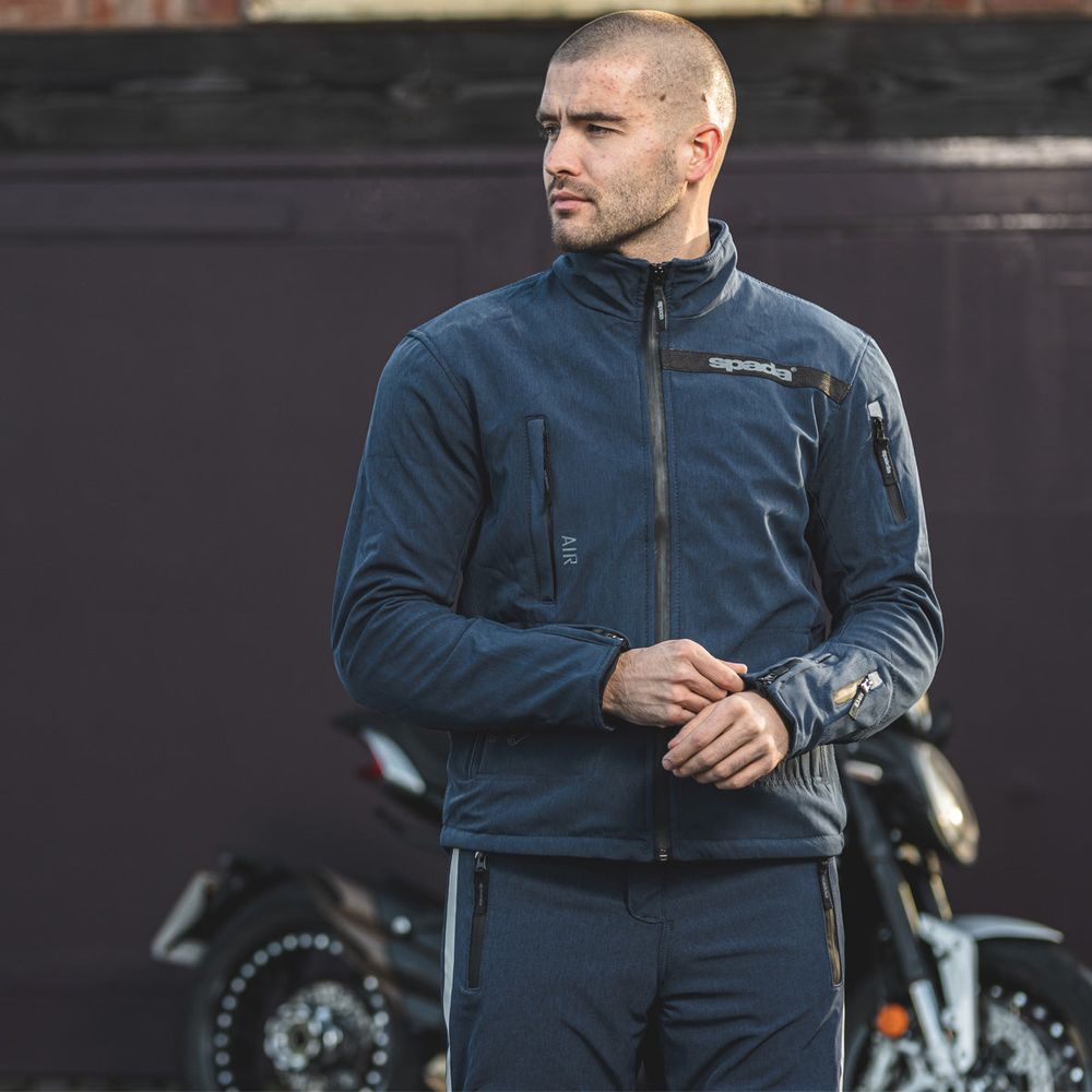 Spada Commute CE Textile Jacket Blue FREE 1 YEAR Returns, FREE UK Delivery | ThrottleChimp