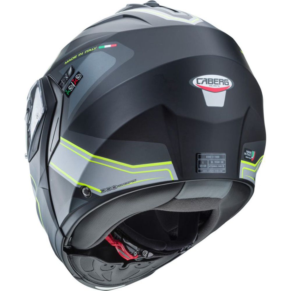 Caberg Duke 2 Tour Flip-Up Helmet Matt Black / Fluo Yellow / Anthracite / Silver FREE 1 YEAR Returns, FREE UK Delivery | ThrottleChimp
