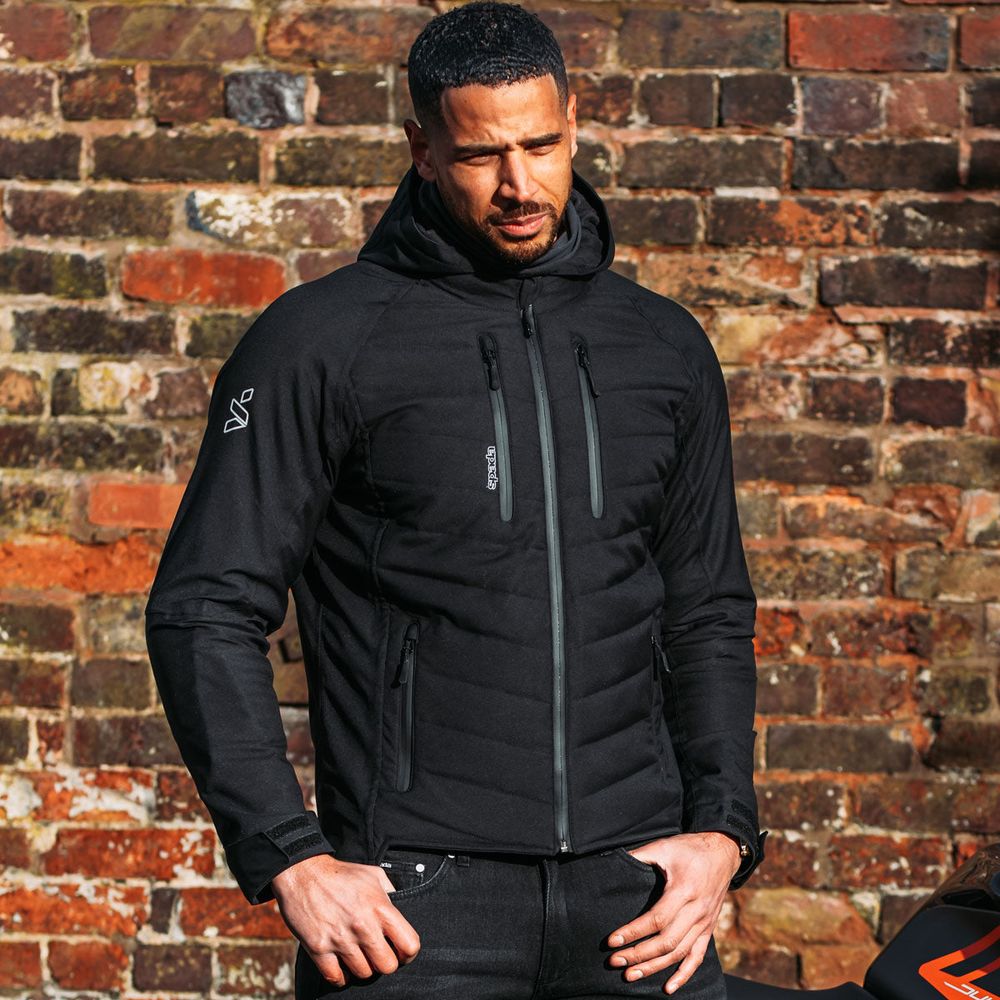 Spada Tino Quilted CE Textile Jacket Black FREE 1 YEAR Returns, FREE UK Delivery | ThrottleChimp