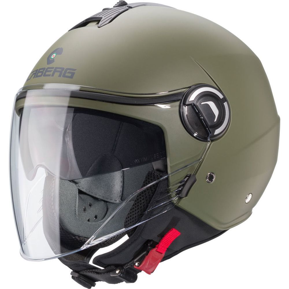 Caberg Riviera V4X Plain Open Face Helmet Matt Military Green FREE 1 YEAR Returns, FREE UK Delivery | ThrottleChimp