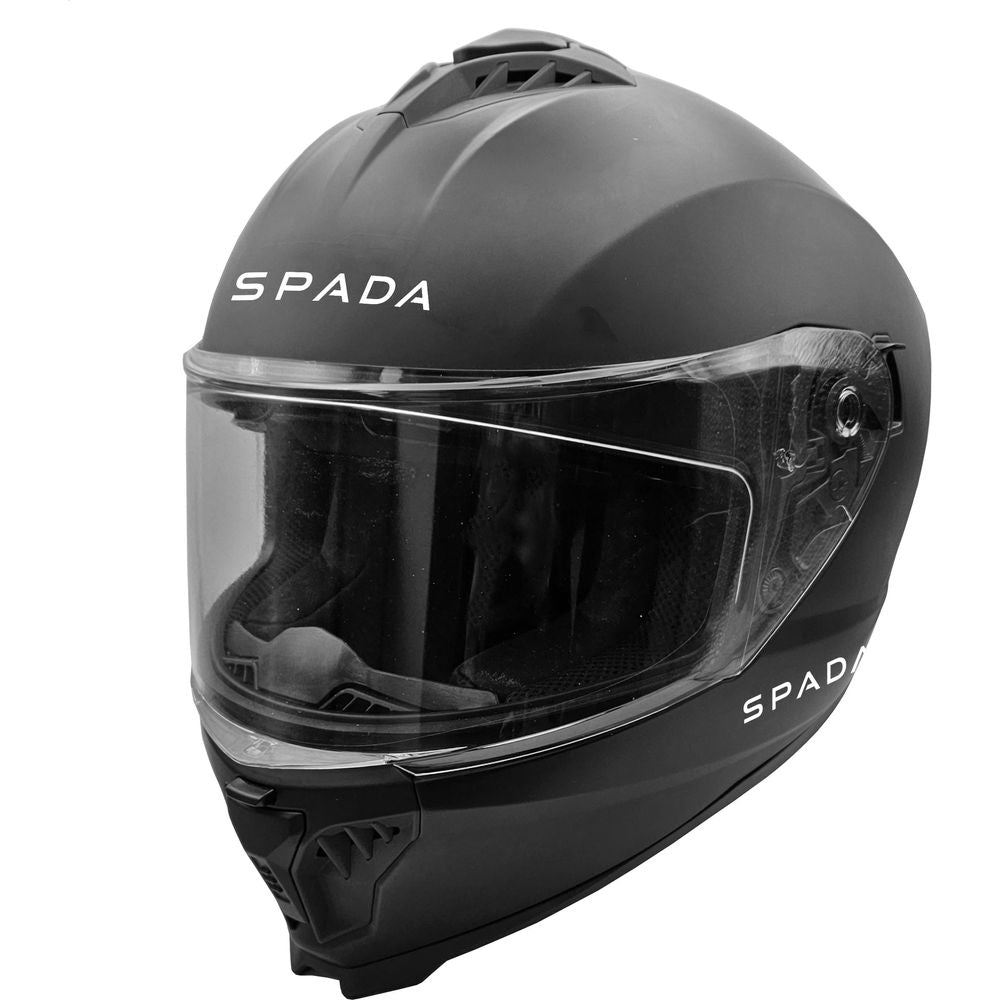 Spada SP18 Full Face Helmet Matt Black FREE 1 YEAR Returns, FREE UK Delivery | ThrottleChimp