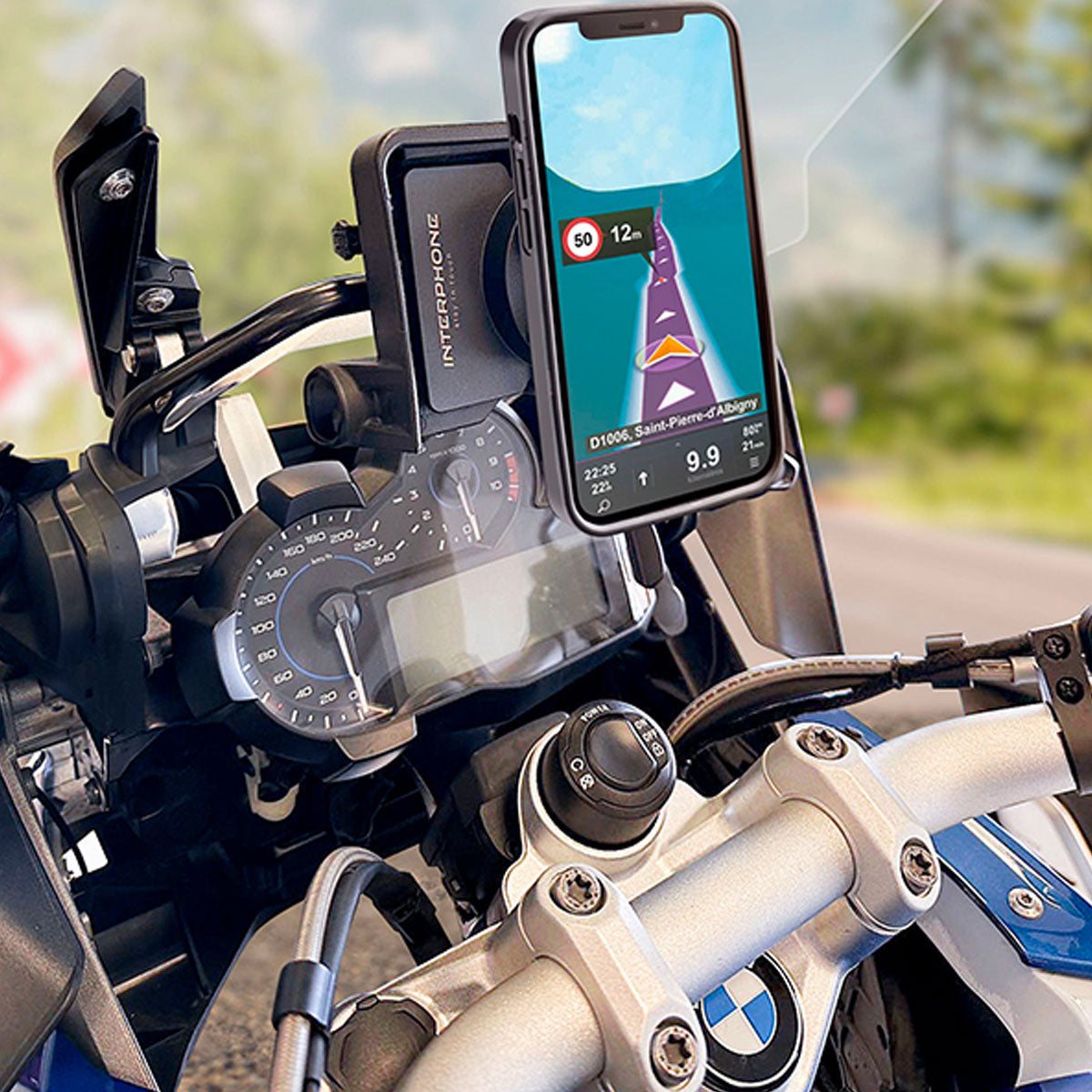 Quiklox By Interphone Mount Black For BMW Navigator Mount