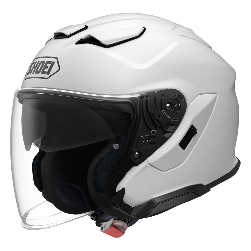 Shoei J-Cruise 3 Open Face Helmet Plain White FREE 1 YEAR Returns, FREE UK Delivery | ThrottleChimp