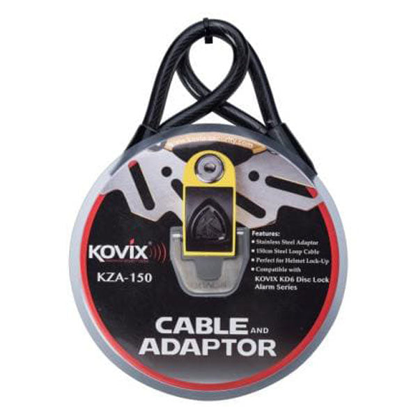 Kovix KSA Security Cable With Adaptor 1500mm KD6 FREE 1 YEAR Returns, FREE UK Delivery | ThrottleChimp