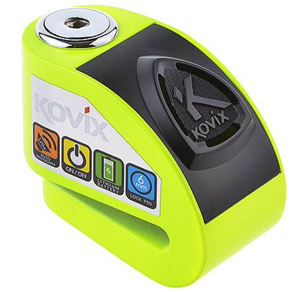 Kovix KD6 Alarmed Disc Lock 6mm Fluo Green FREE 1 YEAR Returns, FREE UK Delivery | ThrottleChimp