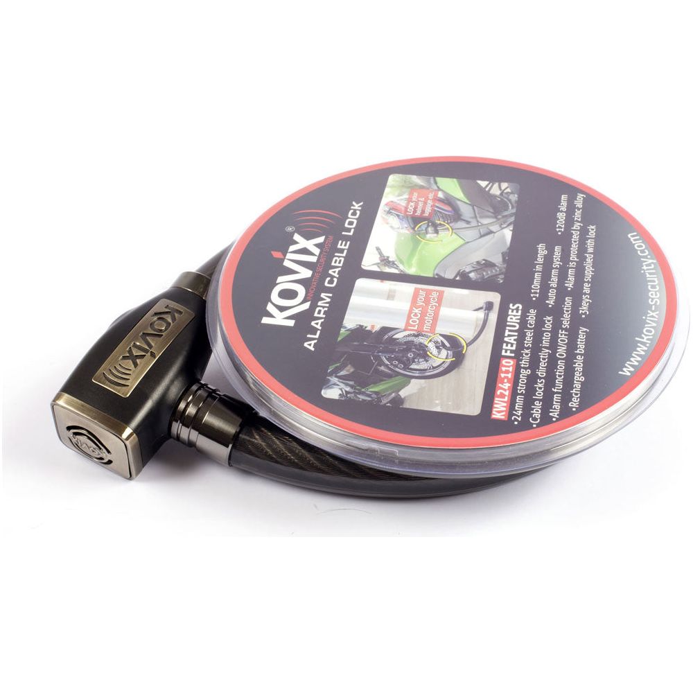 Kovix KWL Alarmed Cable Lock - 1000mm X 24mm FREE 1 YEAR Returns, FREE UK Delivery | ThrottleChimp