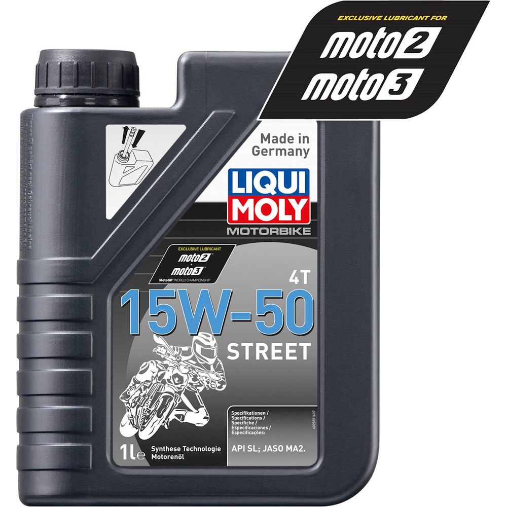 Liqui Moly 4 Stroke Semi Synthetic Street 15W-50 Oil FREE 1 YEAR Returns, FREE UK Delivery | ThrottleChimp