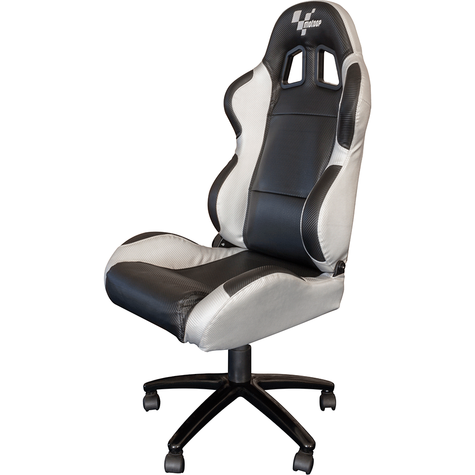 MotoGP Team Chair Black / Silver FREE 1 YEAR Returns, FREE UK Delivery | ThrottleChimp