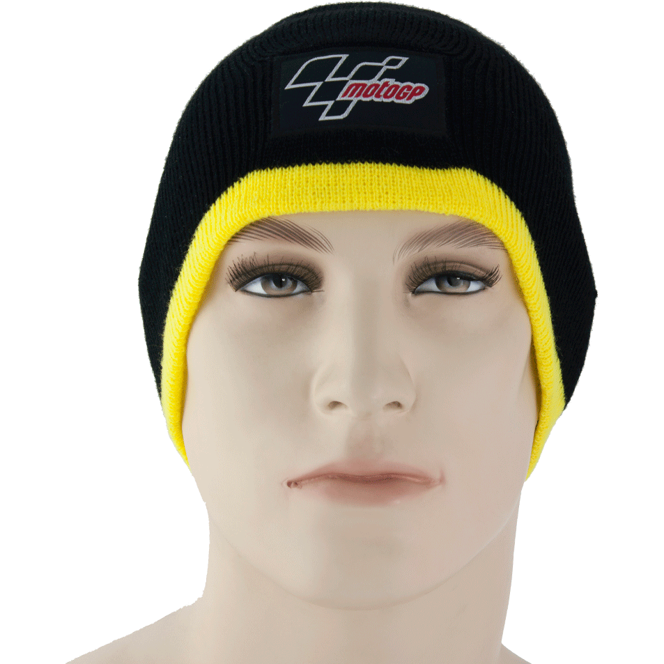 MotoGP Beanie Hat Black / Yellow Trim FREE 1 YEAR Returns, FREE UK Delivery | ThrottleChimp