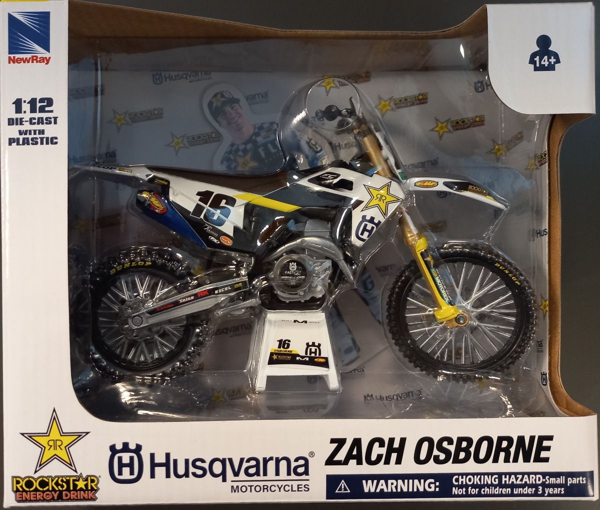 New-Ray Minimotor Husqvarna FC450 Rockstar Zach Osborne #16 - 1:12 Model FREE 1 YEAR Returns, FREE UK Delivery | ThrottleChimp