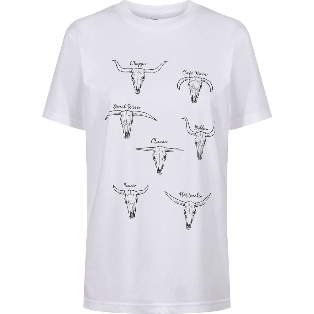 MotoBull Bull Types T-Shirt White FREE 1 YEAR Returns, FREE UK Delivery | ThrottleChimp