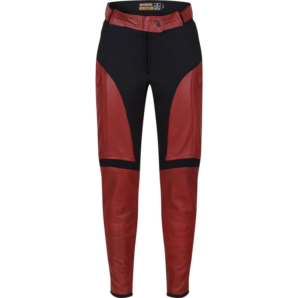 MotoGirl Fiona Ladies Leather Trouser Red FREE 1 YEAR Returns, FREE UK Delivery | ThrottleChimp
