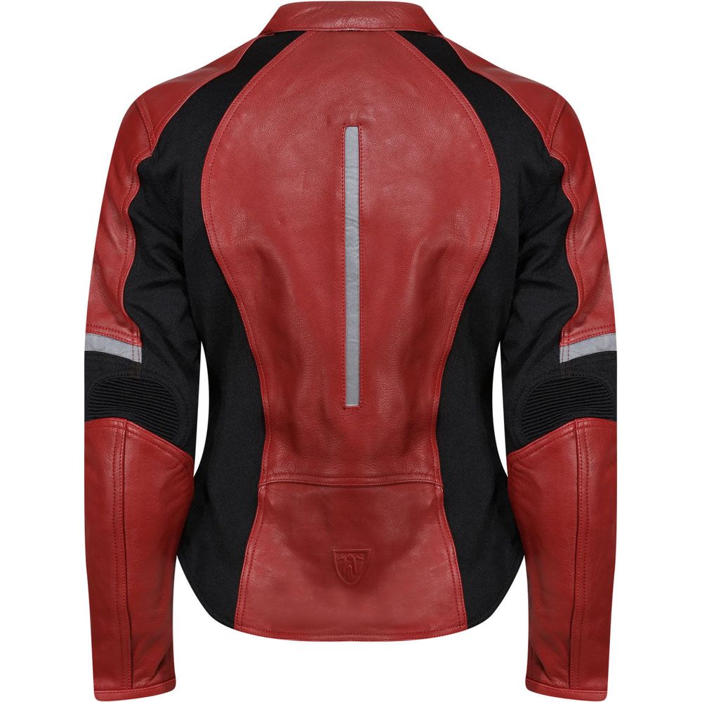 MotoGirl Fiona Ladies Leather Jacket Red FREE 1 YEAR Returns, FREE UK Delivery | ThrottleChimp